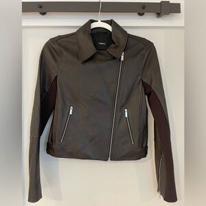 Theory Women's Dark Brown Leather Jacket